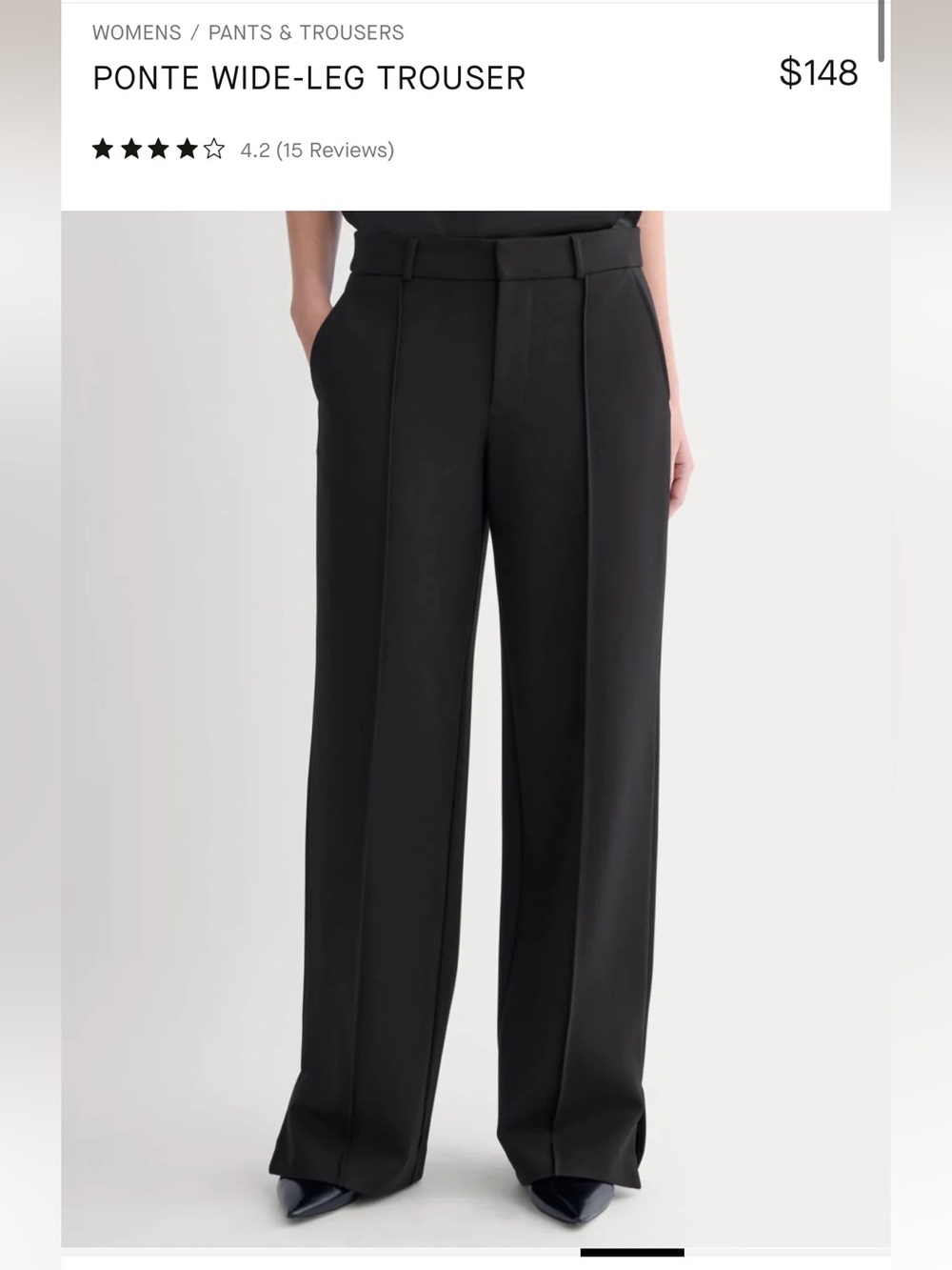 Everlane Wide-Leg Ponte Trousers in Black